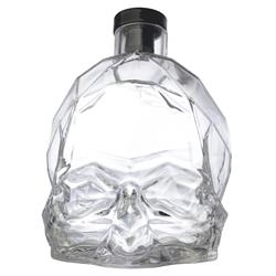 Memento Mori Modern Classic Clear Crystal Skull Whiskey Bottle|