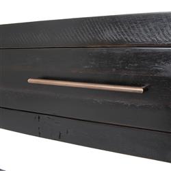 Dorwin Industrial Loft Espresso Brown Acacia Wood 2 Drawer Console Table|