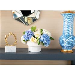 Apollo Regency Gold Leaf Iron White Marble Base Sculpture|