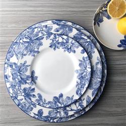 Arbor Coastal Beach Blue Porcelain Rimmed Dinner Plate|