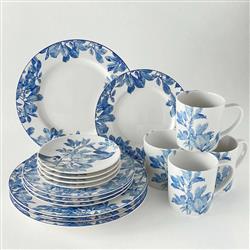 Arbor Coastal Beach Blue Porcelain Rimmed Dinner Plate|