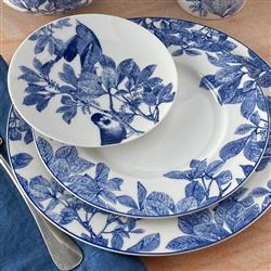 Arbor Coastal Beach Blue Porcelain Rimmed Dinner Plate|