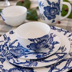 Arcadia Coastal Beach Blue Porcelain Canape Plate - Set of 4|