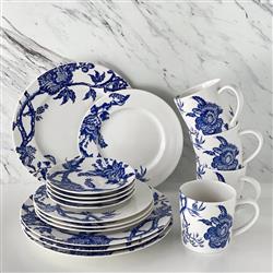 Arcadia Coastal Beach Blue Porcelain Canape Plate - Set of 4|