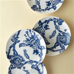 Arcadia Coastal Beach Blue Porcelain Canape Plate - Set of 4|