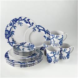 Arcadia Coastal Beach Blue Porcelain Canape Plate - Set of 4|