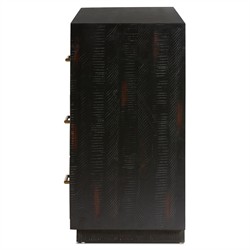 Dorwin Industrial Loft Espresso Brown Acacia Wood Media Console Sideboard|