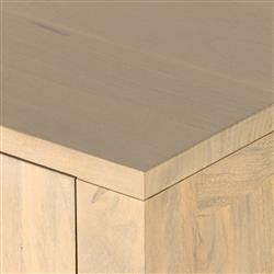 Kashton Mid Century Natural Brown Mango Wood Arched Cane 4 Door Sideboard|