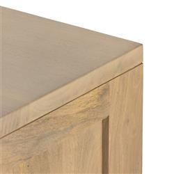 Kashton Mid Century Natural Brown Mango Wood Arched Cane 4 Door Sideboard|