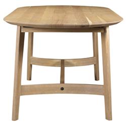 Ralph Modern Classic Brown Solid Oak Wood Oval Trestle Dining Table - 76"|