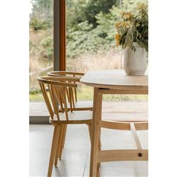 Ralph Modern Classic Brown Solid Oak Wood Oval Trestle Dining Table - 76"|