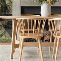 Ralph Modern Classic Brown Solid Oak Wood Oval Trestle Dining Table - 76"|