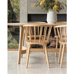 Ralph Modern Classic Brown Solid Oak Wood Oval Trestle Dining Table - 76"|