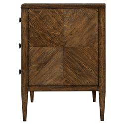 Ayra Dusk Brown Herringbone Oak Wood 3 Drawer Bachelor Chest|