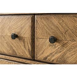 Ayra Mid Century Dawn Brown Oak Wood 6 Drawer Double Dresser|
