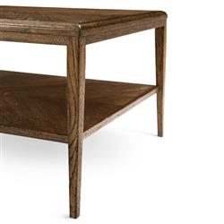 Ayra Mid Century Dusk Brown Oak 2 Tier Rectangular Coffee Table|