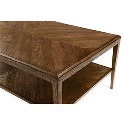 Ayra Mid Century Dusk Brown Oak 2 Tier Rectangular Coffee Table|