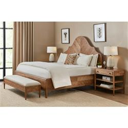 Ayra Grey Upholstered Dusk Brown Herringbone Oak Wood Bench|