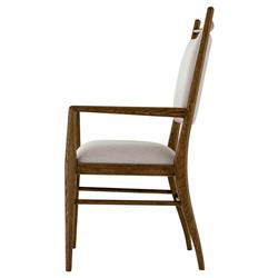 Ayra Grey Upholstered Back Dusk Brown Oak Dining Arm Chair|