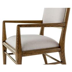 Ayra Grey Upholstered Back Dusk Brown Oak Dining Arm Chair|