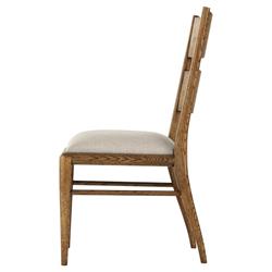 Ayra Grey Upholstered Dawn Herringbone Oak Dining Side Chair|