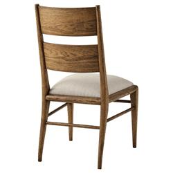 Ayra Grey Upholstered Dawn Herringbone Oak Dining Side Chair|