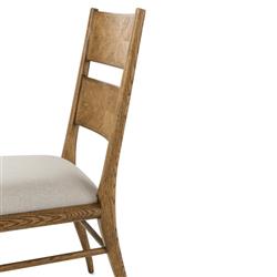 Ayra Grey Upholstered Dawn Herringbone Oak Dining Side Chair|