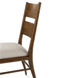 Ayra Grey Upholstered Dusk Herringbone Oak Dining Side Chair|