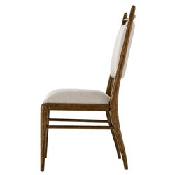 Ayra Grey Upholstered Back Dusk Brown Oak Dining Side Chair|