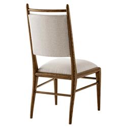Ayra Grey Upholstered Back Dusk Brown Oak Dining Side Chair|