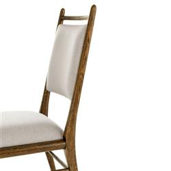 Ayra Grey Upholstered Back Dusk Brown Oak Dining Side Chair|
