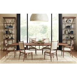 Ayra Grey Upholstered Back Dusk Brown Oak Dining Side Chair|