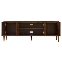 Ayra Mid Century Modern Dusk Brown Oak Wood Media Console|
