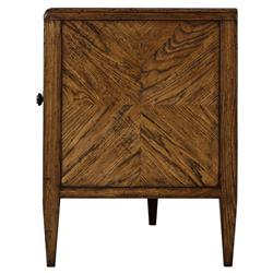 Ayra Mid Century Modern Dusk Brown Oak Wood Media Console|