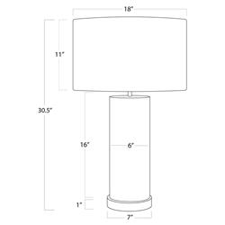 Andres Modern Classic Grey Hide Column Bedside Table Lamp|