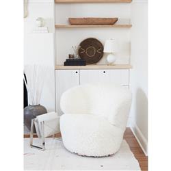 Andres Modern Polished Nickel Steel Grey Hide Magazine Rack|