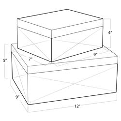 Andres Modern Classic Grey Hide Decorative Box - Set of 2|