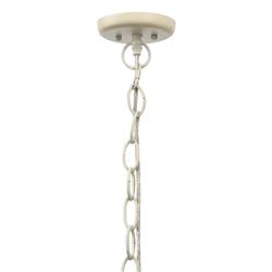 Kevin Coastal Beach Off White Mango Wood Beads Iron Chain Single Pendant|