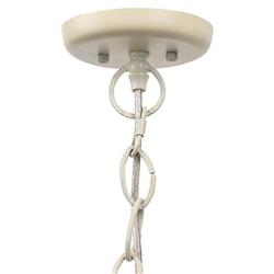 Scott Coastal Beach Off White Mango Wood Beads Iron Chain Single Pendant|