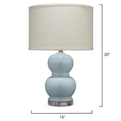 Dwayne French Country Light Blue Glass Bedside Table Lamp|