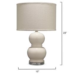 Dwayne French Country Cream Glass Bedside Table Lamp|