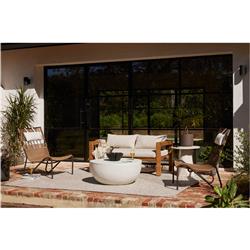 Bailey Industrial Loft White Aluminum Drum Outdoor Coffee Table|