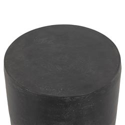 Bailey Industrial Loft Grey Aluminum Round Drum Outdoor Drink Table|