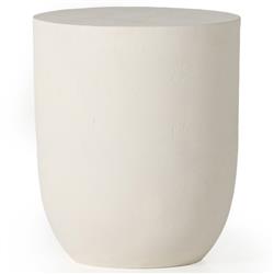 Bailey Industrial Loft White Aluminum Round Drum Outdoor Drink Table|