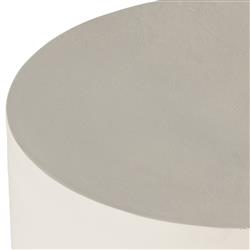 Bailey Industrial Loft White Aluminum Round Drum Outdoor Drink Table|