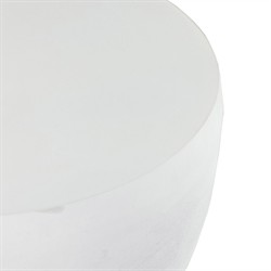 Bailey Industrial Loft White Aluminum Round Drum Outdoor End Table|