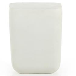 Bailey Industrial Loft White Aluminum Square Block Outdoor Drink Table|