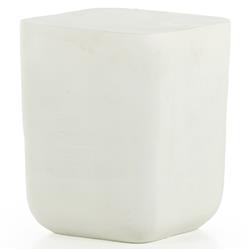 Bailey Industrial Loft White Aluminum Square Block Outdoor Drink Table|