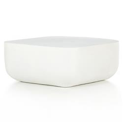 Bailey Industrial Loft White Aluminum Square Block Outdoor Coffee Table - Small|