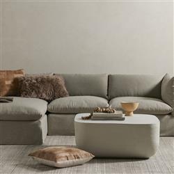 Bailey Industrial Loft White Aluminum Square Block Outdoor Coffee Table - Small|